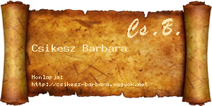 Csikesz Barbara névjegykártya