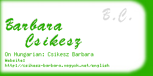 barbara csikesz business card